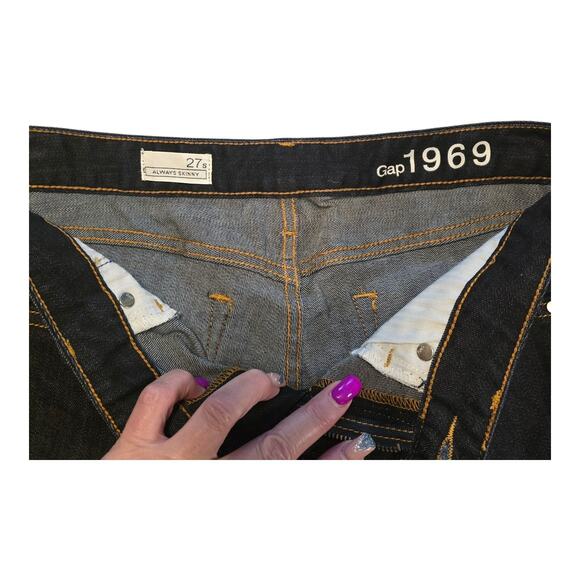 Gap Minimalist Always Skinny Jeans 27s Blue Dark Wash Stretch Capsule Normcore - Picture 3 of 11